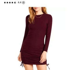 BB Dakota by Steve Madden Burgundy Long Sleeve Dress